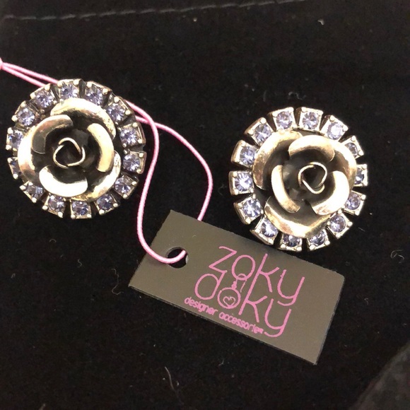 Ant.Silver Rose with Tanzanite or Multi Crystals - Picture 2 of 5